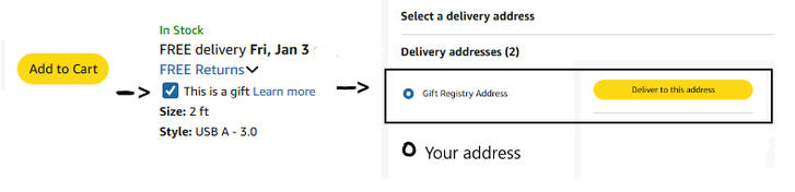 Amazon give as gift button